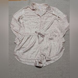 Stars Above Light Pink Animal Print Pajama Set